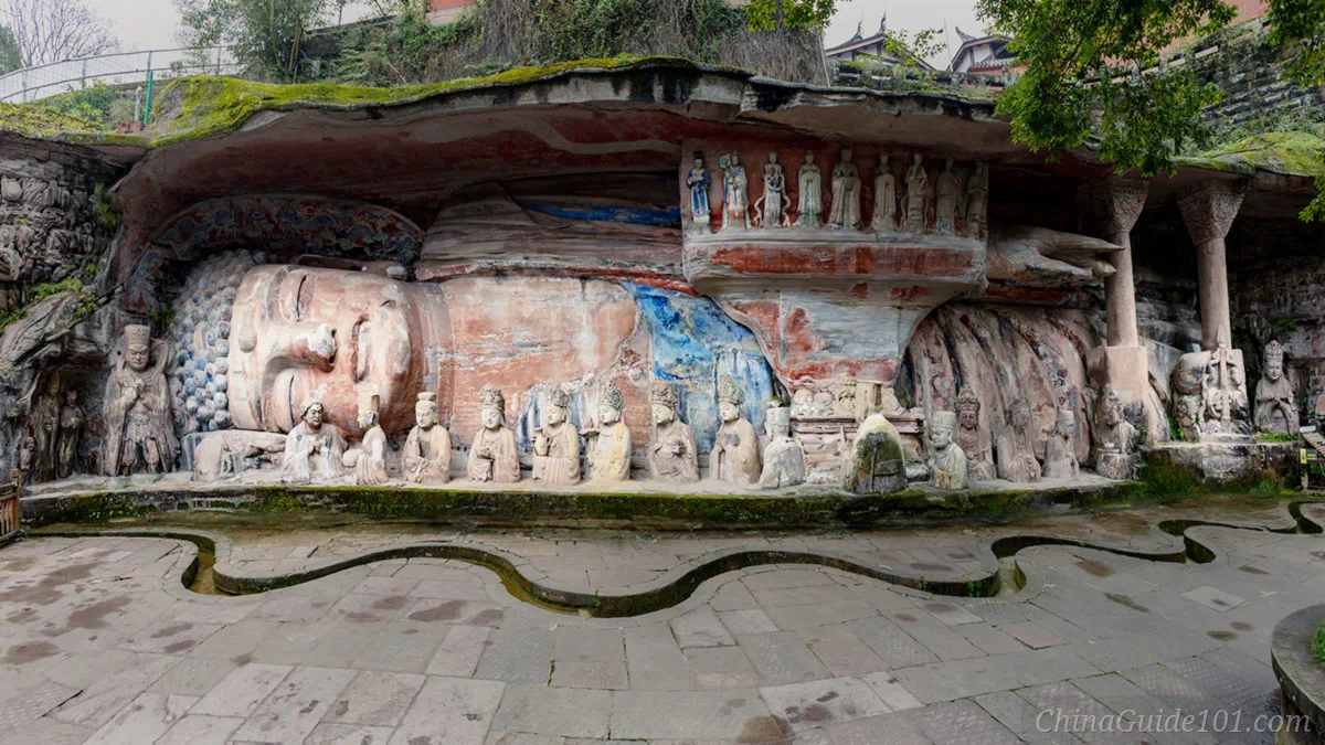 Reclining Buddha (Parinirvana of Sakyamuni), Cave 11 at Baodingshan, Dazu Rock Carvings, World Heritage Site in Chongqing, China