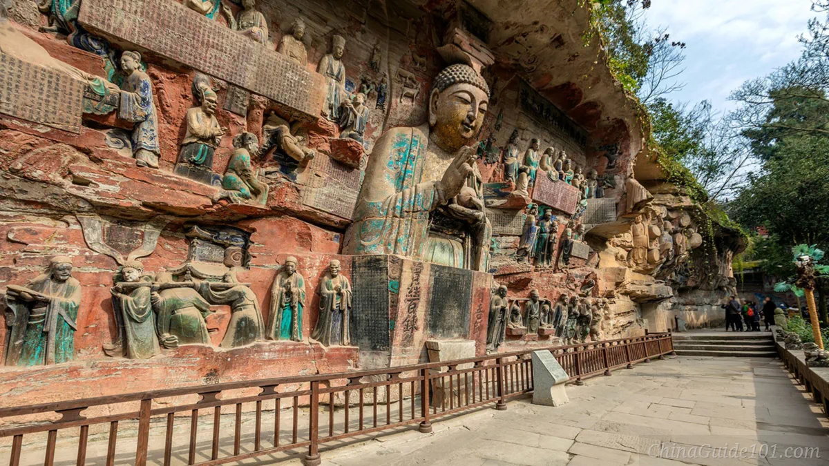 Sutra of Great Convenience (Baoen) tableau, Niche17, Baodingshan, Dazu Rock Carvings, UNESCO World Heritage Site, Chongqing, China